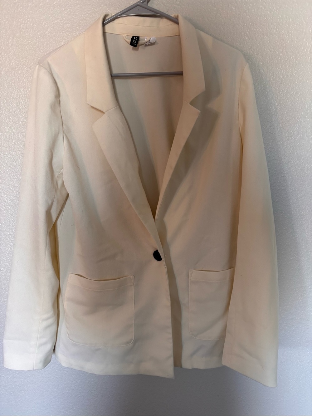 H&M Women's Cream Single-Button Blazer